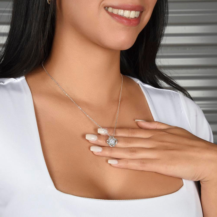 To My Beautiful Wife - Love Knot Necklace - "Love of My Life" - The Love Sparkle