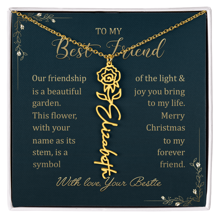 To My Best Friend - Personalized Birth Flower Name Necklace - The Love Sparkle