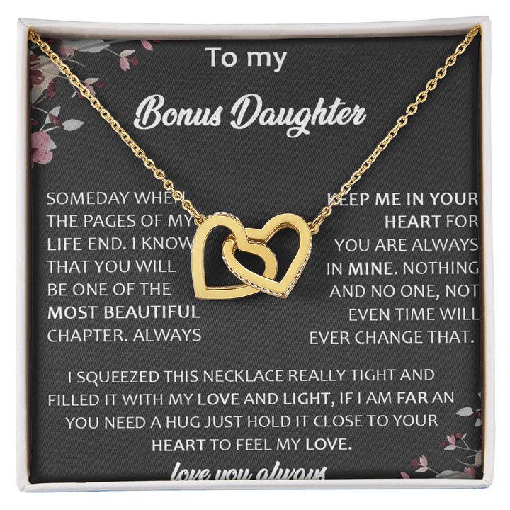 To My Bonus Daughter - Forever Love Necklace - A Gift for the Daughter of My Heart - The Love Sparkle