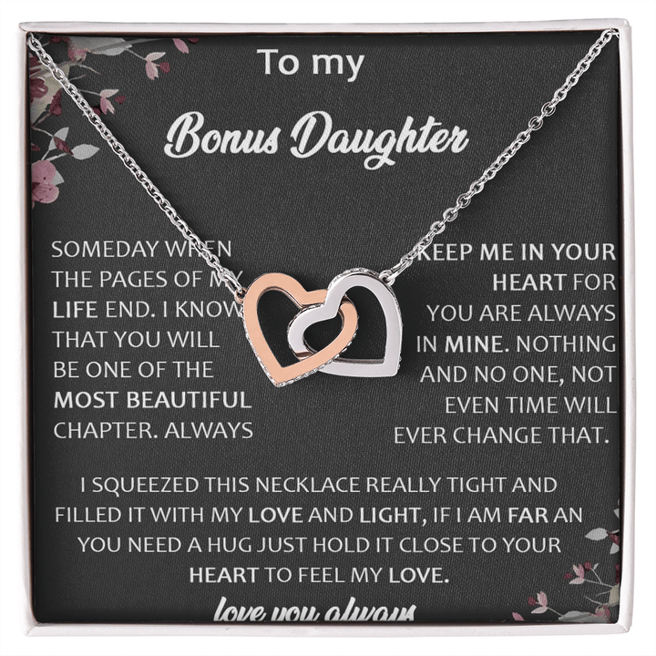 To My Bonus Daughter - Forever Love Necklace - A Gift for the Daughter of My Heart - The Love Sparkle