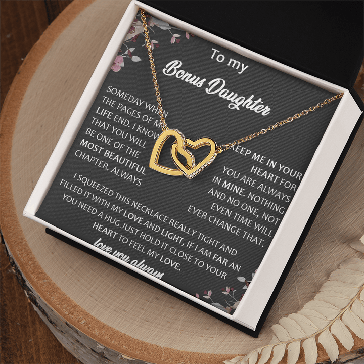 To My Bonus Daughter - Forever Love Necklace - A Gift for the Daughter of My Heart - The Love Sparkle