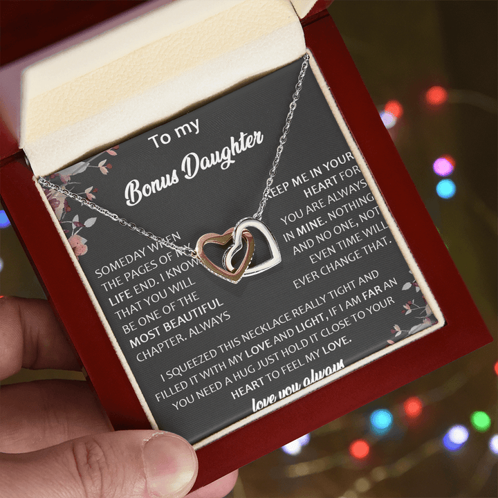 To My Bonus Daughter - Forever Love Necklace - A Gift for the Daughter of My Heart - The Love Sparkle