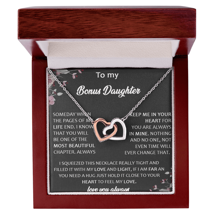To My Bonus Daughter - Forever Love Necklace - A Gift for the Daughter of My Heart - The Love Sparkle