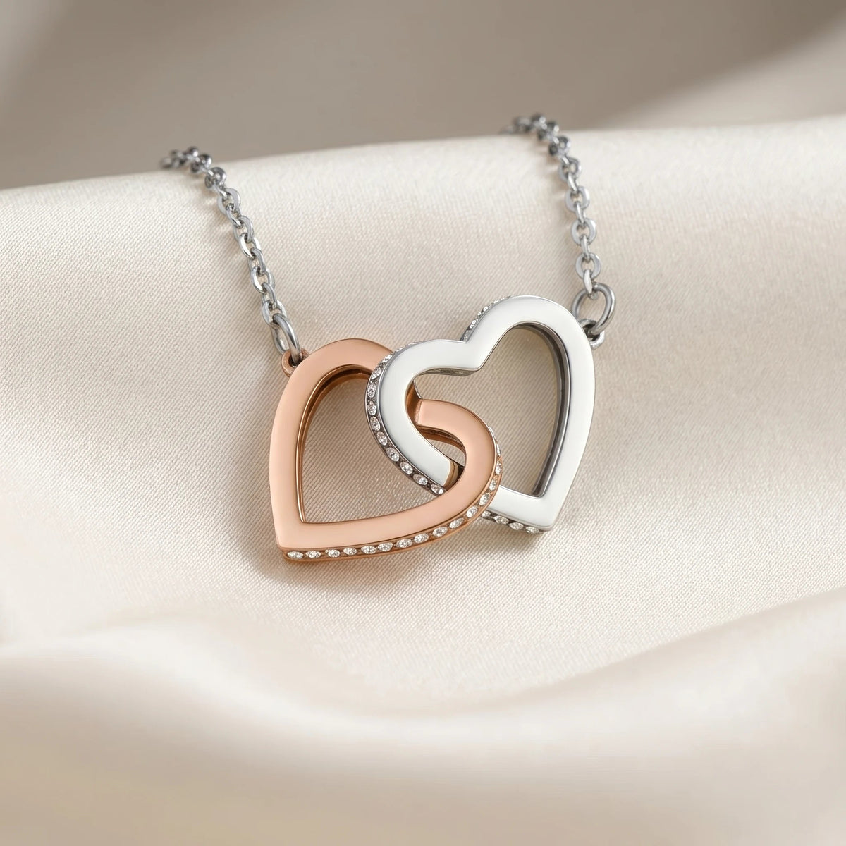 To My Bonus Daughter – Interlocking Hearts Necklace – A Heartfelt Gift for the Girl I Chose to Love - The Love Sparkle