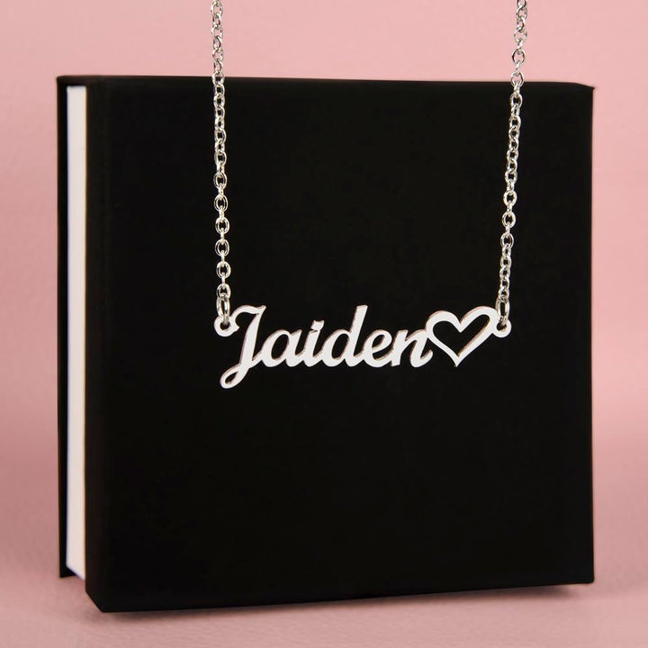 To My Bonus Daughter - Personalized Heart Name Necklace - The Love Sparkle