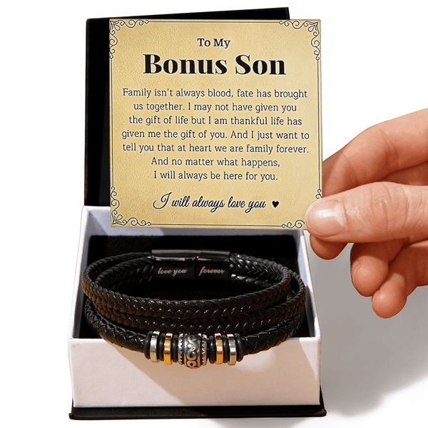 To My Bonus Son - Love You Forever Bracelet - he will always be loved. - The Love Sparkle