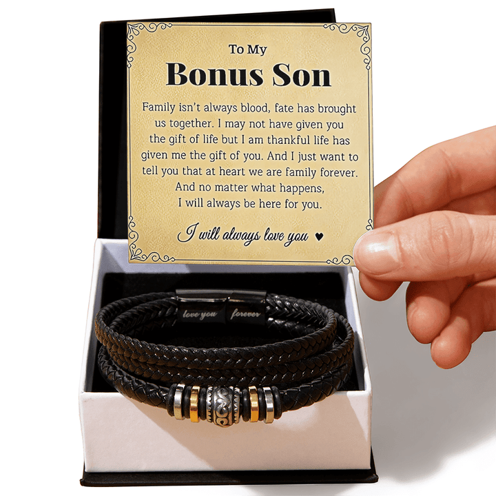 To My Bonus Son - Love You Forever Bracelet - he will always be loved. - The Love Sparkle