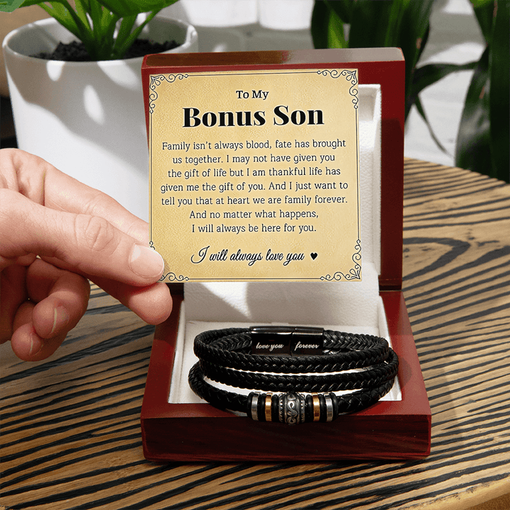 To My Bonus Son - Love You Forever Bracelet - he will always be loved. - The Love Sparkle