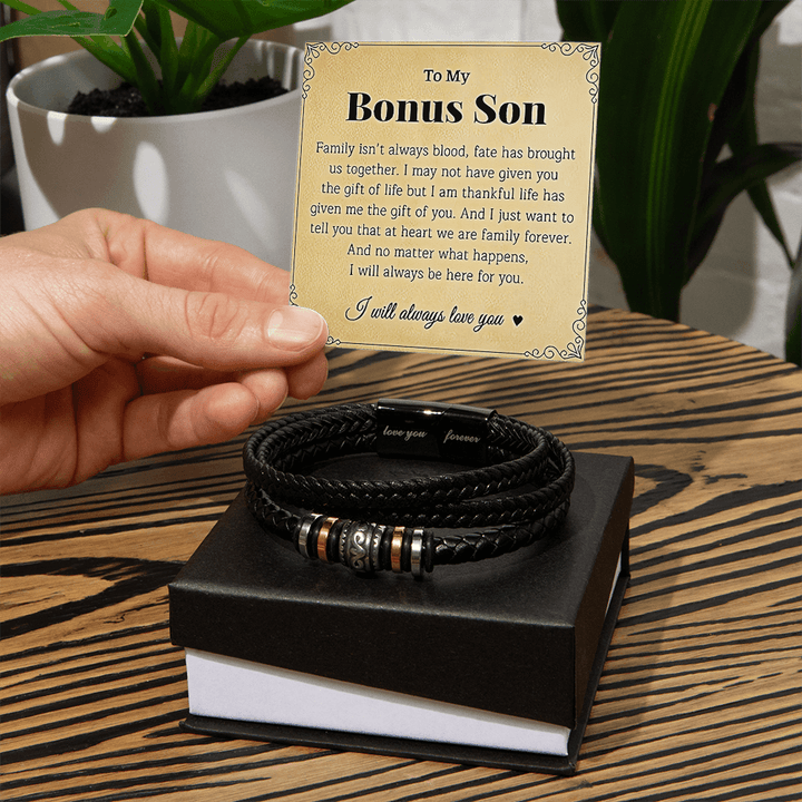 To My Bonus Son - Love You Forever Bracelet - he will always be loved. - The Love Sparkle