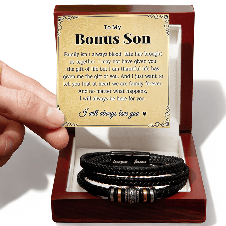 To My Bonus Son - Love You Forever Bracelet - he will always be loved. - The Love Sparkle