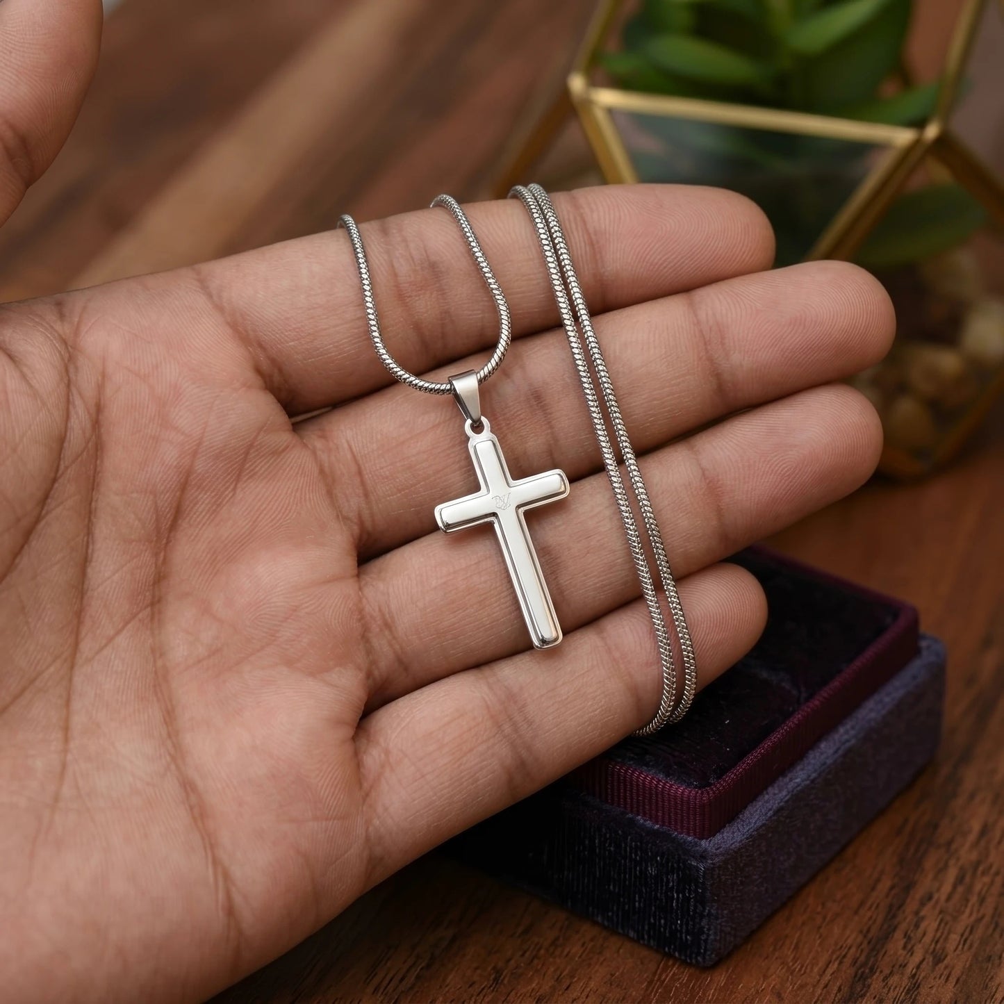 "To My Bonus Son" Personalized Cross Necklace – Meaningful Keepsake Gift - The Love Sparkle
