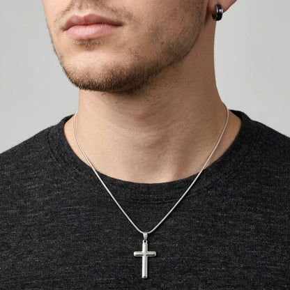 "To My Bonus Son" Personalized Cross Necklace – Meaningful Keepsake Gift - The Love Sparkle