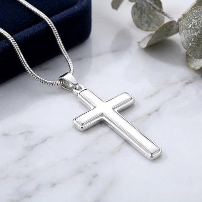 "To My Bonus Son" Personalized Cross Necklace – Meaningful Keepsake Gift - The Love Sparkle