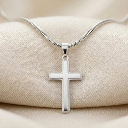 "To My Bonus Son" Personalized Cross Necklace – Meaningful Keepsake Gift - The Love Sparkle