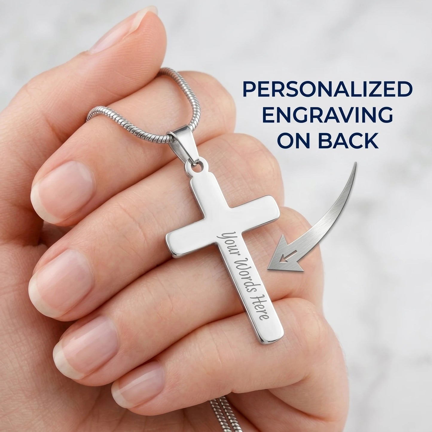 "To My Bonus Son" Personalized Cross Necklace – Meaningful Keepsake Gift - The Love Sparkle
