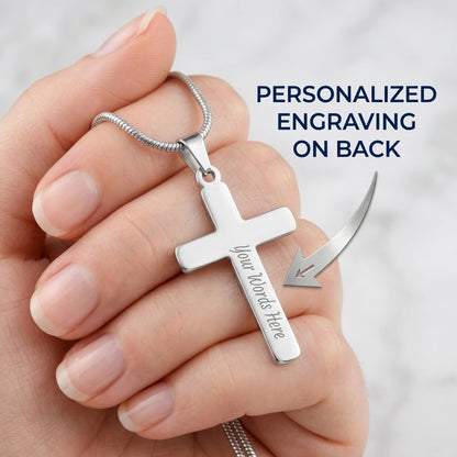 "To My Bonus Son" Personalized Cross Necklace – Meaningful Keepsake Gift - The Love Sparkle