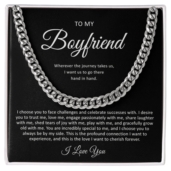 To My Boyfriend - Cuban Link Chain - "Hand in Hand" - The Love Sparkle
