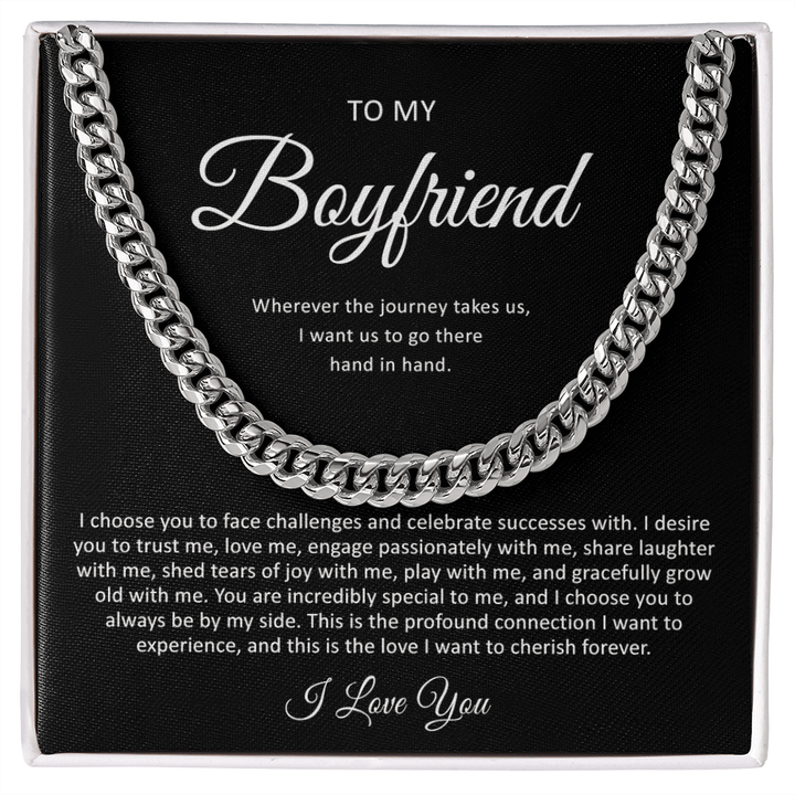 To My Boyfriend - Cuban Link Chain - "Hand in Hand" - The Love Sparkle