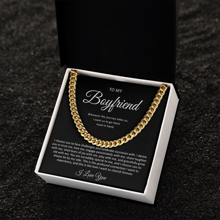 To My Boyfriend - Cuban Link Chain - "Hand in Hand" - The Love Sparkle