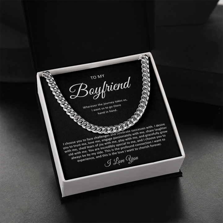 To My Boyfriend - Cuban Link Chain - "Hand in Hand" - The Love Sparkle