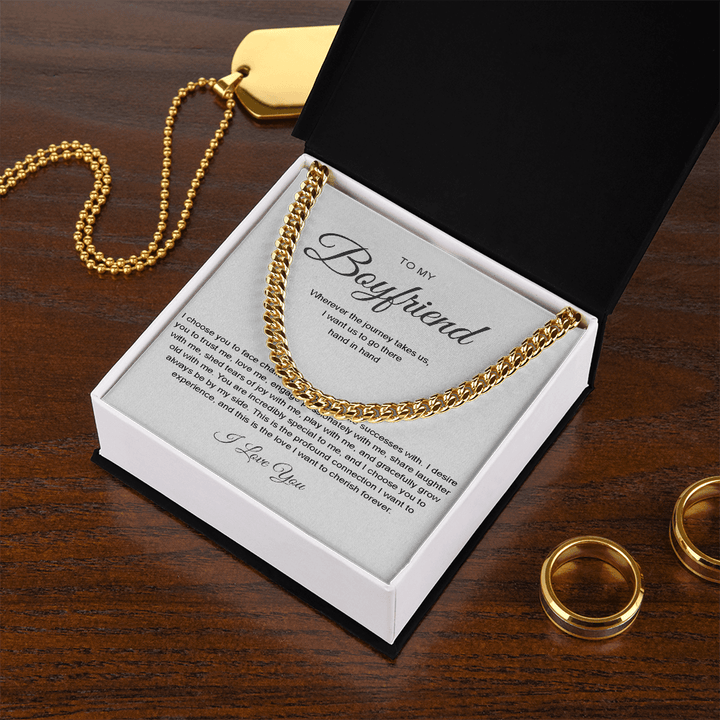 To My Boyfriend - Cuban Link Chain - Hand in Hand - The Love Sparkle