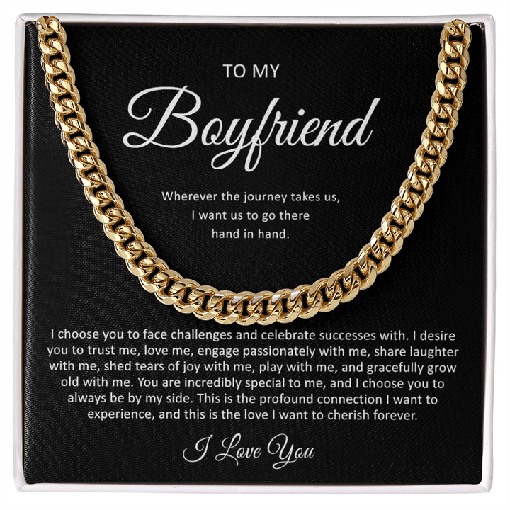 To My Boyfriend - Cuban Link Chain - "Hand in Hand" - The Love Sparkle