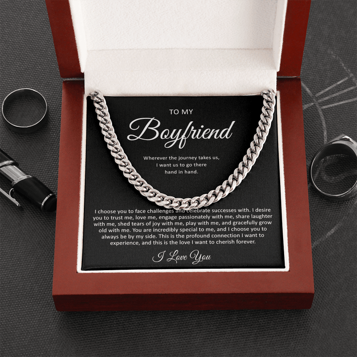 To My Boyfriend - Cuban Link Chain - "Hand in Hand" - The Love Sparkle
