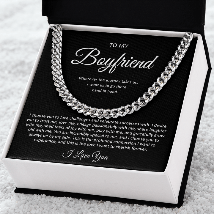 To My Boyfriend - Cuban Link Chain - "Hand in Hand" - The Love Sparkle