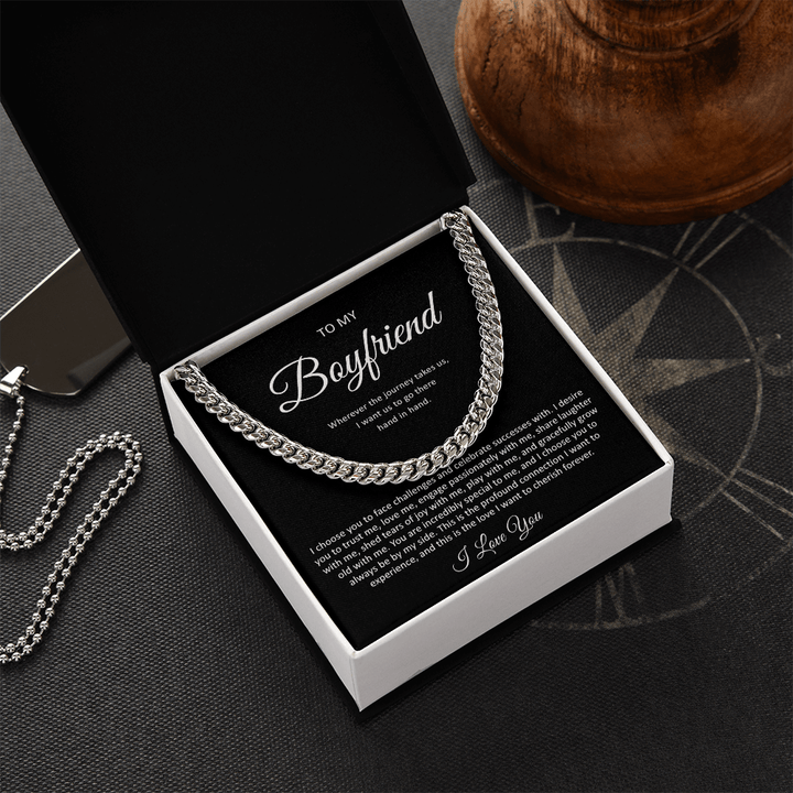 To My Boyfriend - Cuban Link Chain - "Hand in Hand" - The Love Sparkle