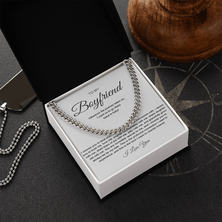 To My Boyfriend - Cuban Link Chain - Hand in Hand - The Love Sparkle