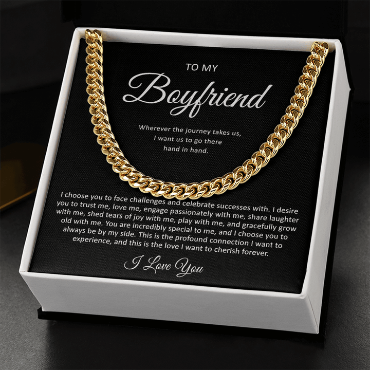To My Boyfriend - Cuban Link Chain - "Hand in Hand" - The Love Sparkle