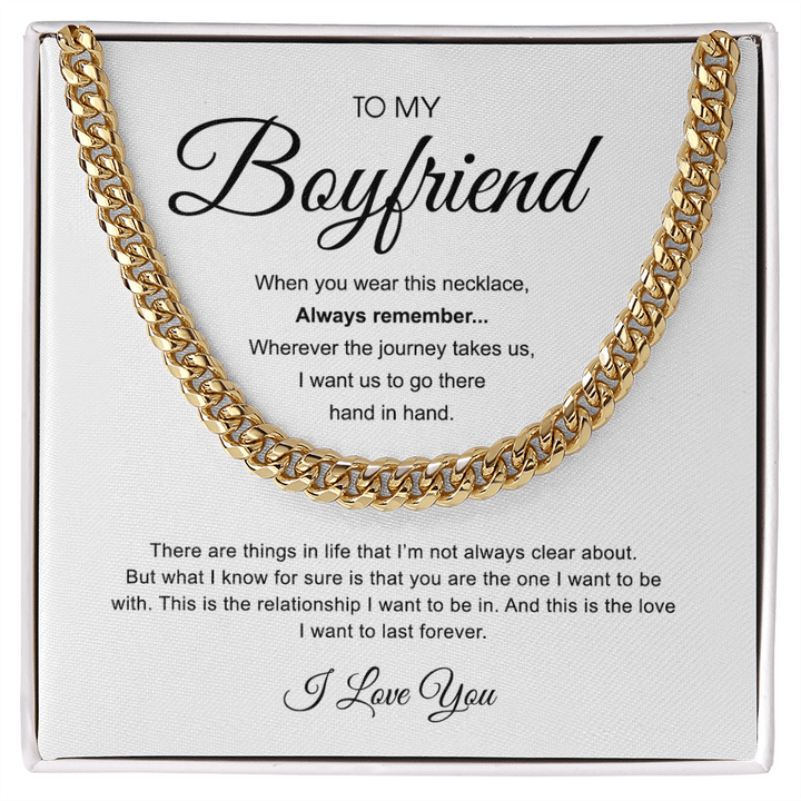 To My Boyfriend - Cuban Link Chain - "You Are The One" - The Love Sparkle