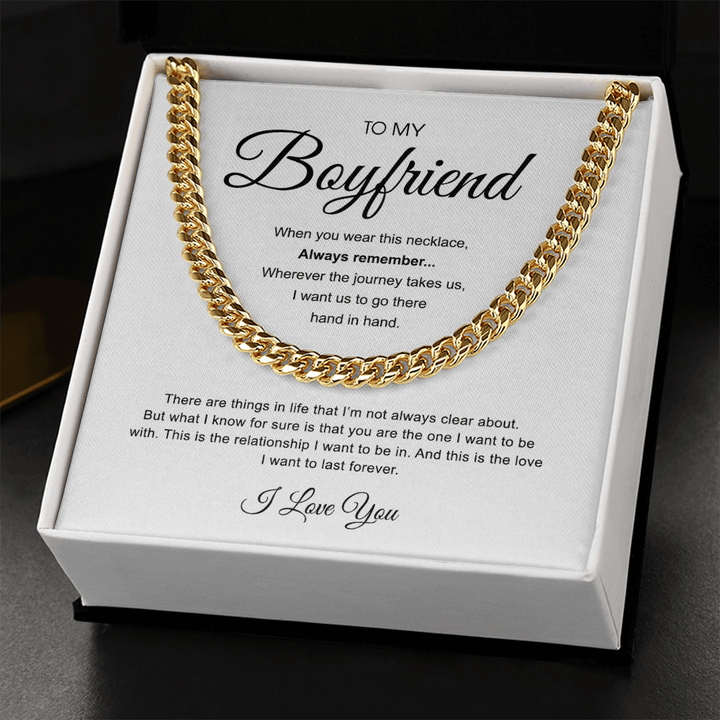 To My Boyfriend - Cuban Link Chain - "You Are The One" - The Love Sparkle