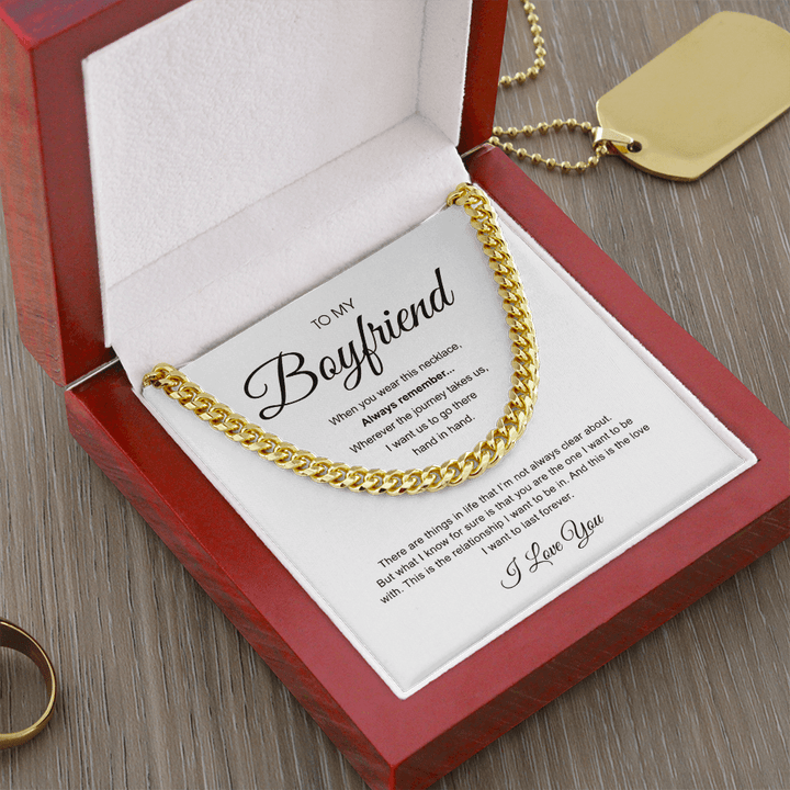 To My Boyfriend - Cuban Link Chain - "You Are The One" - The Love Sparkle