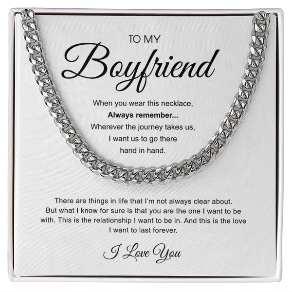 To My Boyfriend - Cuban Link Chain - "You Are The One" - The Love Sparkle
