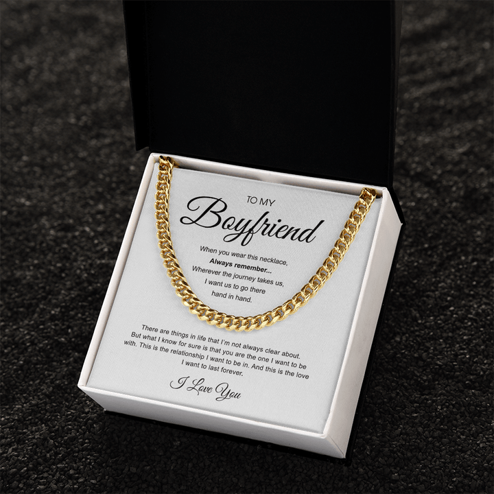 To My Boyfriend - Cuban Link Chain - "You Are The One" - The Love Sparkle