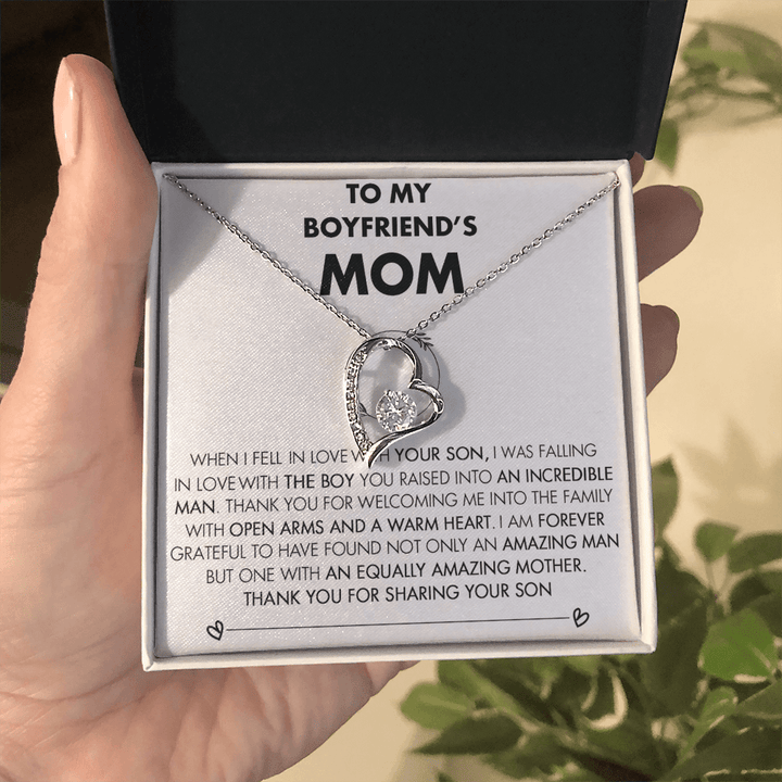 To My Boyfriend's Mom - Forever Love Necklace - Future Mother - in - Law Thank You Gift - The Love Sparkle
