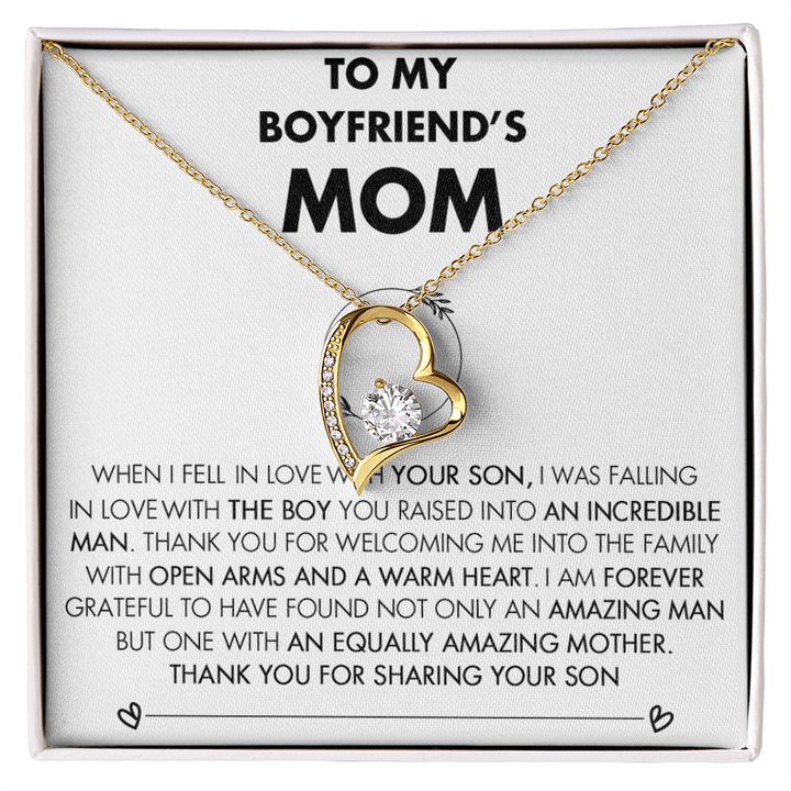 To My Boyfriend's Mom - Forever Love Necklace - Future Mother - in - Law Thank You Gift - The Love Sparkle