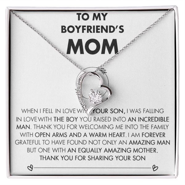 To My Boyfriend's Mom - Forever Love Necklace - Future Mother - in - Law Thank You Gift - The Love Sparkle