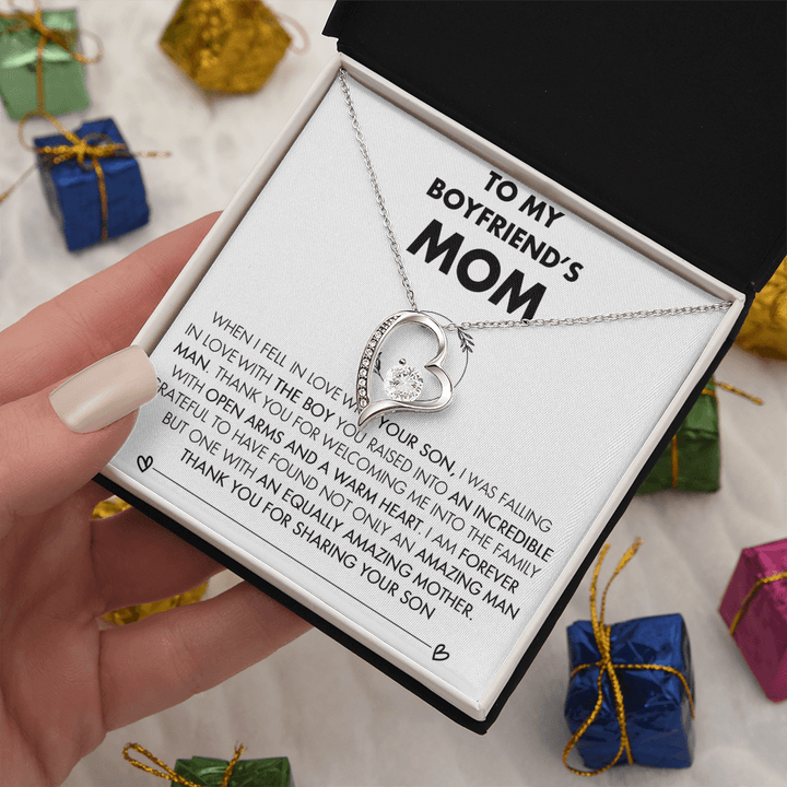 To My Boyfriend's Mom - Forever Love Necklace - Future Mother - in - Law Thank You Gift - The Love Sparkle