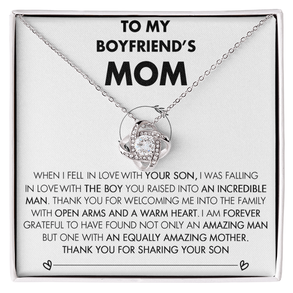 To My Boyfriend's Mom - Love Knot Necklace - Future Mother - in - Law Thank You Gift - The Love Sparkle