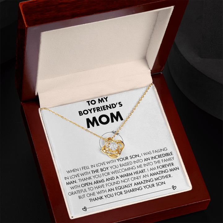 To My Boyfriend's Mom - Love Knot Necklace - Future Mother - in - Law Thank You Gift - The Love Sparkle