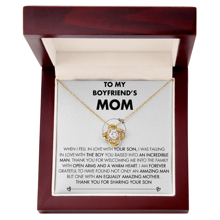 To My Boyfriend's Mom - Love Knot Necklace - Future Mother - in - Law Thank You Gift - The Love Sparkle