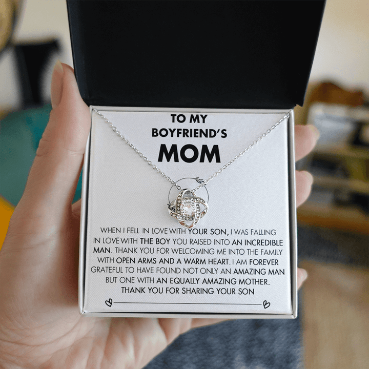 To My Boyfriend's Mom - Love Knot Necklace - Future Mother - in - Law Thank You Gift - The Love Sparkle