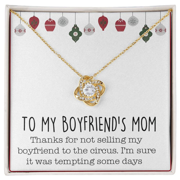 To My Boyfriend's Mom - Love Knot Necklace with Message Card - The Love Sparkle