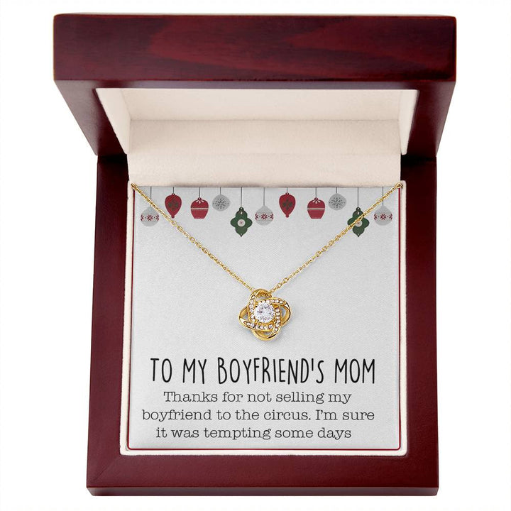 To My Boyfriend's Mom - Love Knot Necklace with Message Card - The Love Sparkle