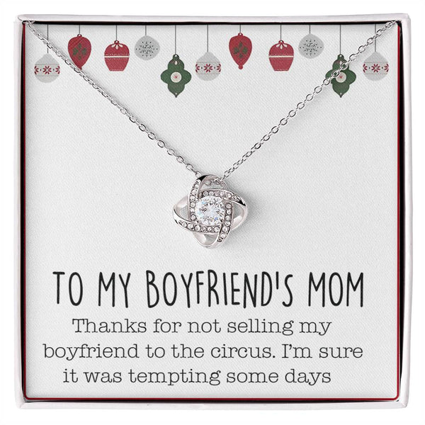 To My Boyfriend's Mom - Love Knot Necklace with Message Card - The Love Sparkle