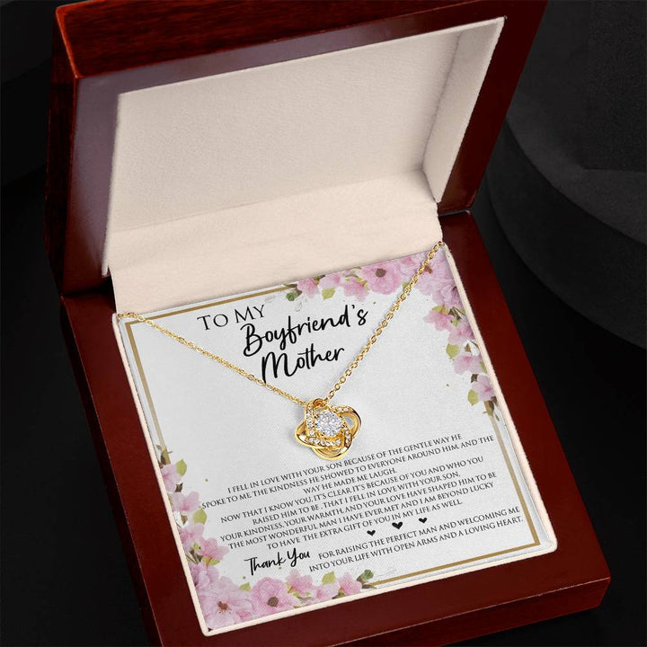 To My Boyfriend's Mother - Love Knot Necklace - "Thank You" Gift for His Mom - The Love Sparkle