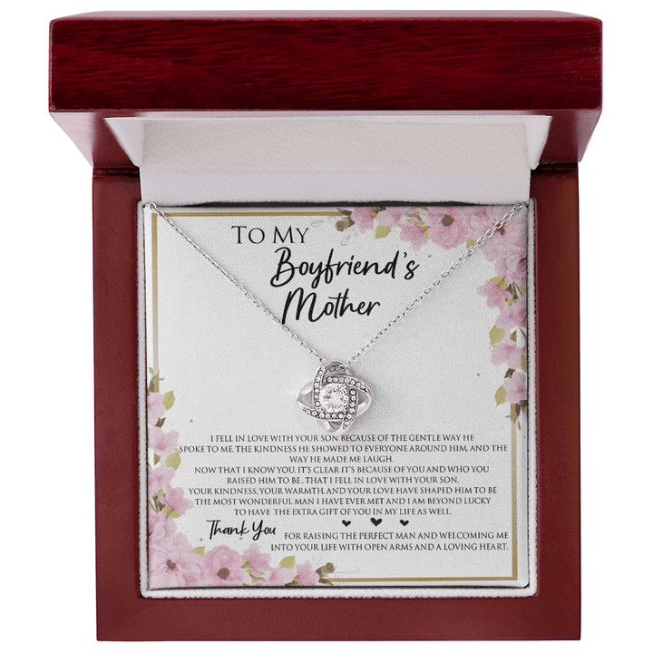 To My Boyfriend's Mother - Love Knot Necklace - "Thank You" Gift for His Mom - The Love Sparkle