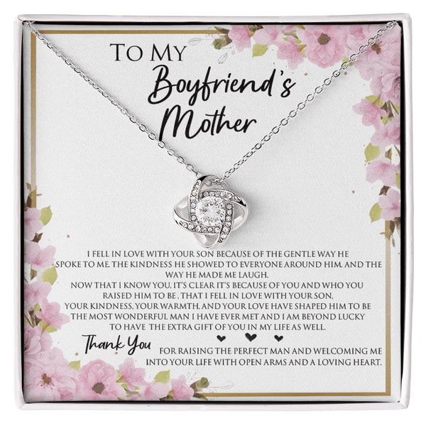 To My Boyfriend's Mother - Love Knot Necklace - "Thank You" Gift for His Mom - The Love Sparkle